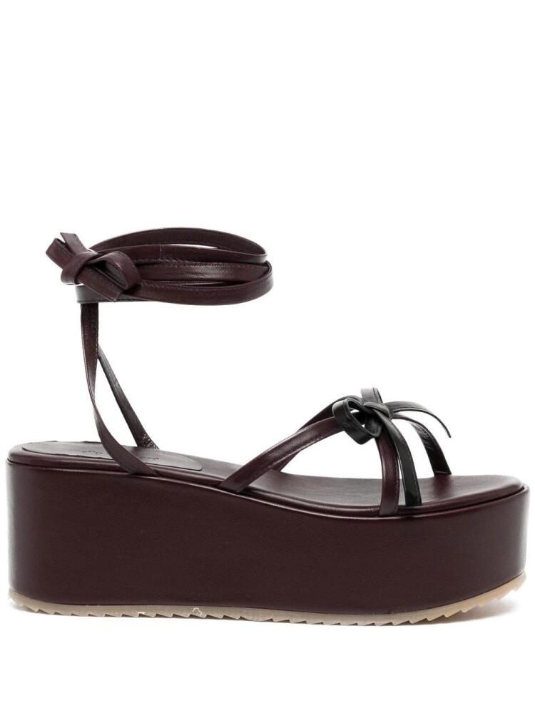 Molly Goddard 63mm leather platform sandals - Purple Cover