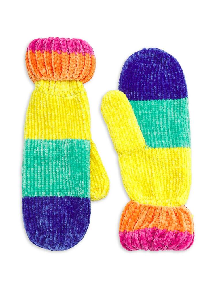 Kurt Geiger London Women's Colorblock Chenille Mittens - Rainbow Cover