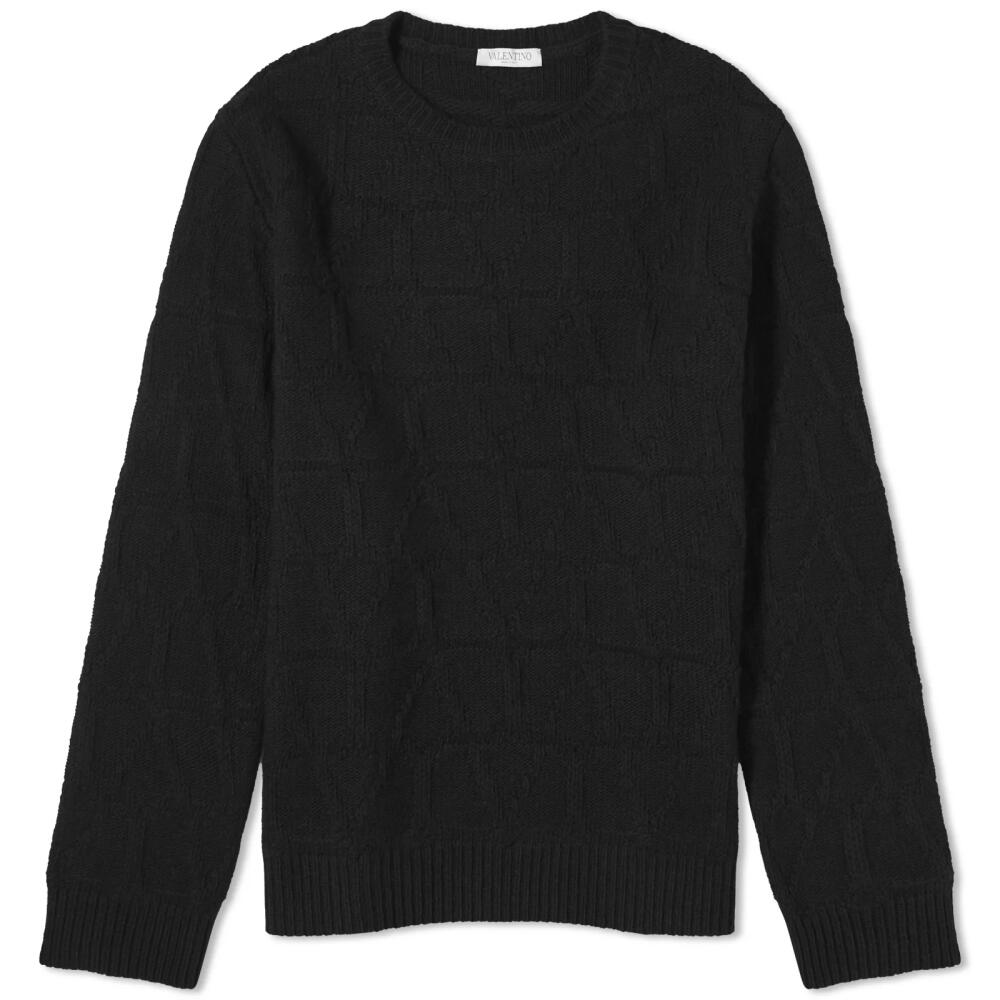 Valentino Men's Icon Logo Crew Knit in Black Cover