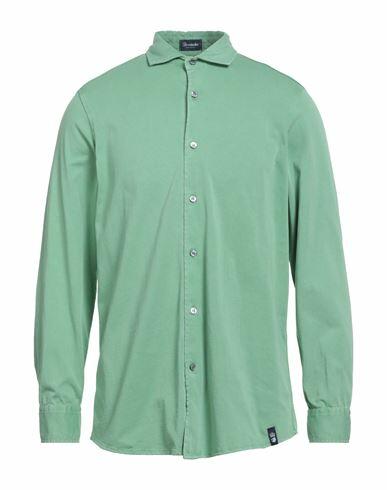 Drumohr Man Shirt Light green Cotton Cover