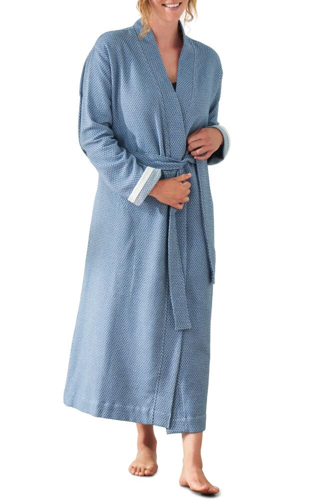 Coyuchi Gender Inclusive Mediterranean Organic Cotton Robe in Lake Cover