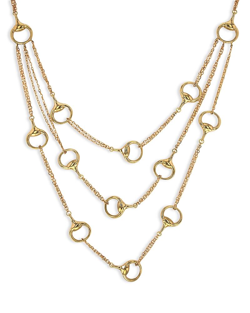 Alberto Milani 18K Yellow Gold Via Caneva Three Layer Horsebit Link Necklace, 20 Cover