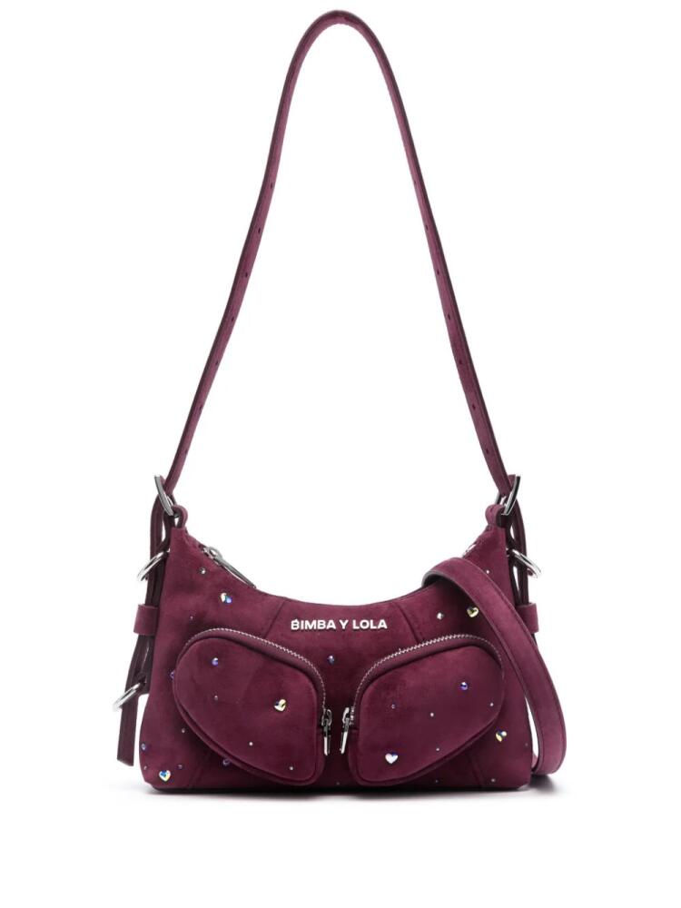 Bimba y Lola XS Pocket suede shoulder bag - Purple Cover