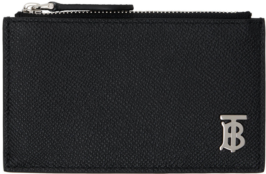 Burberry Black TB Zip Card Holder Cover