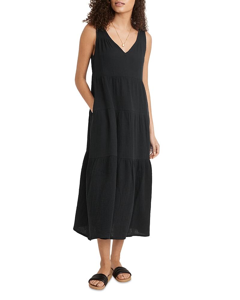 Marine Layer Corinne Tiered Gauze Midi Dress Cover