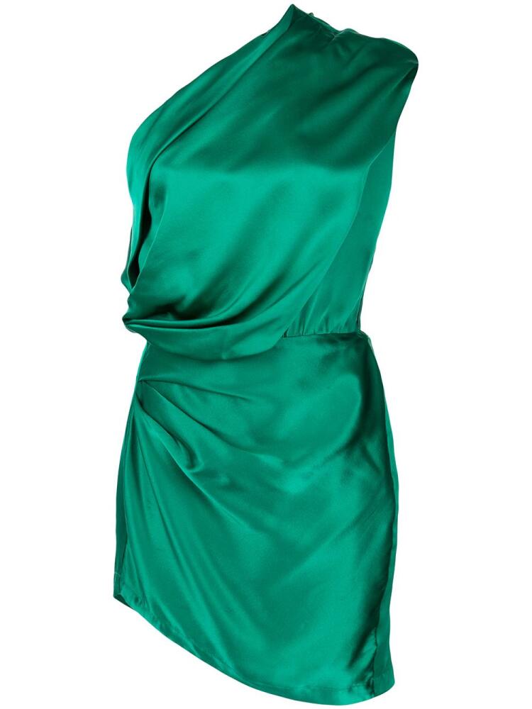 Michelle Mason satin asymmetric mini dress - Green Cover