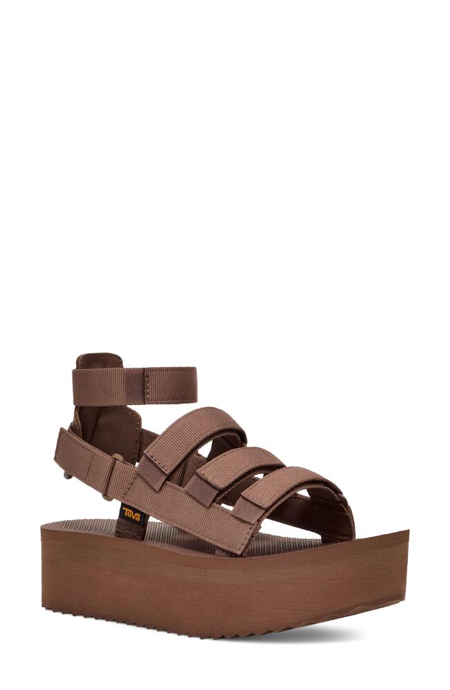 Teva Mevia Flatform Strappy Sandal in Acorn Cover