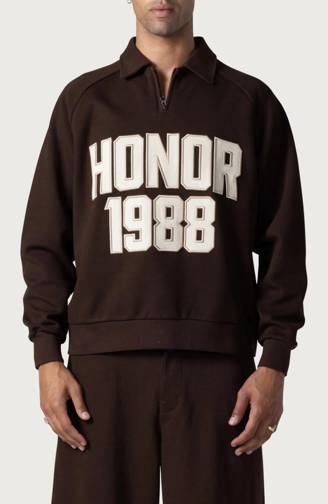 HONOR THE GIFT 1988 Quarter Zip Sweatshirt in Brown Cover