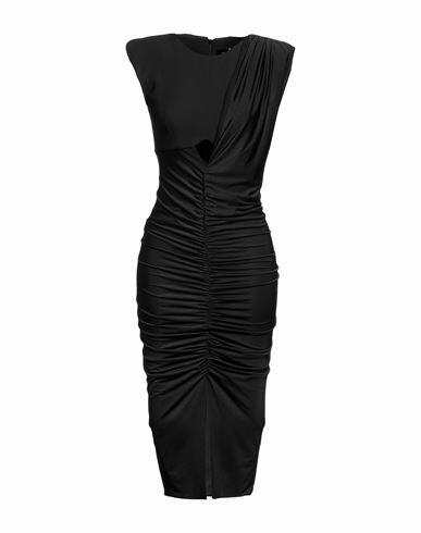 Monique Garçonne Woman Midi dress Black Polyester, Elastane Cover