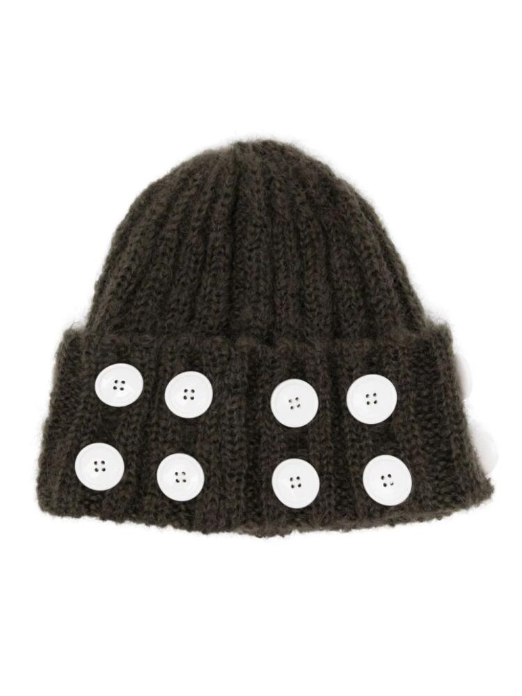 Chopova Lowena button-embellished ribbed-knit beanie - Brown Cover