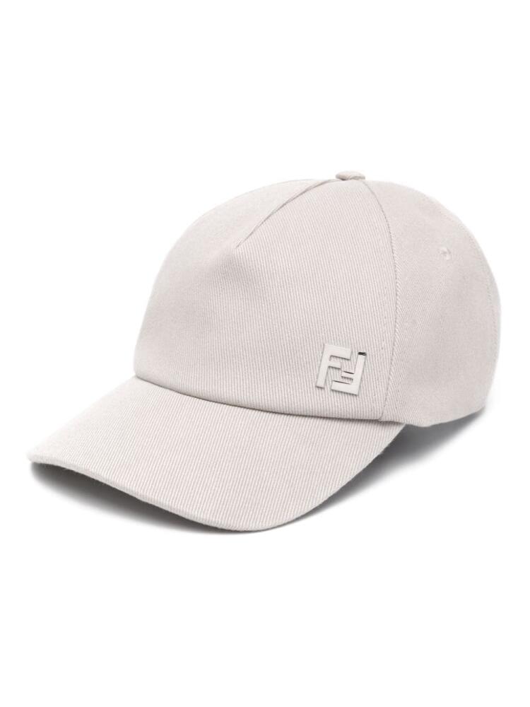 FENDI logo-embossed cotton cap - Grey Cover