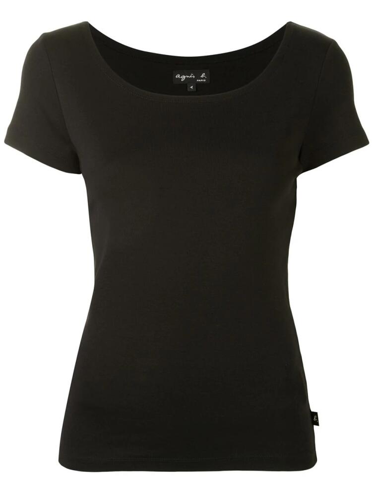 agnès b. Le Chic scoop neck T-shirt - Black Cover