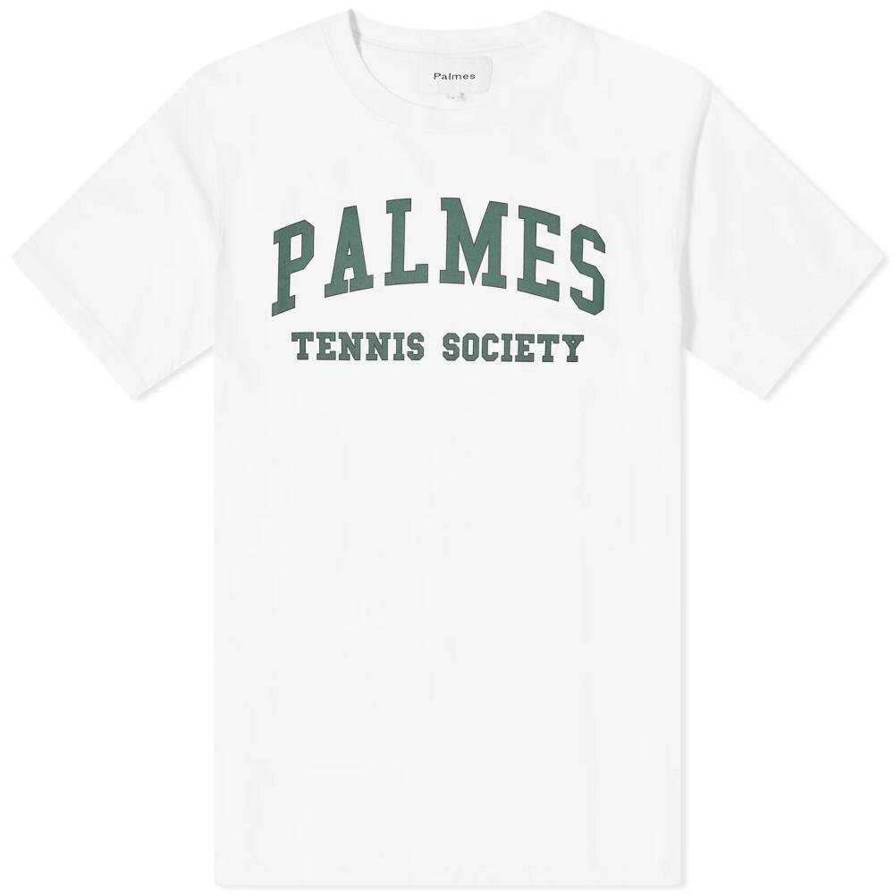 Palmes Men's Ivan Collegiate T-Shirt in White Cover