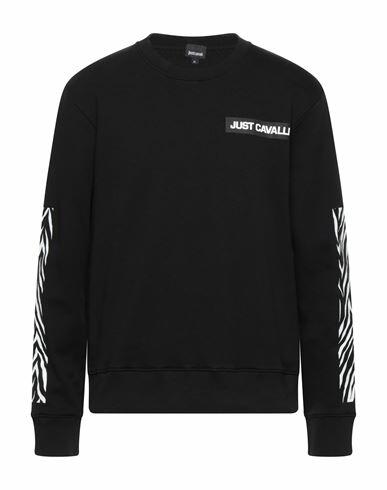 Just Cavalli Man Sweatshirt Black Cotton, Elastane Cover