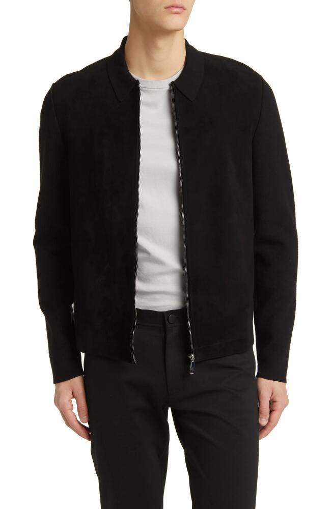 Ted Baker London Pieter Mixed Media Zip Jacket in Black Cover