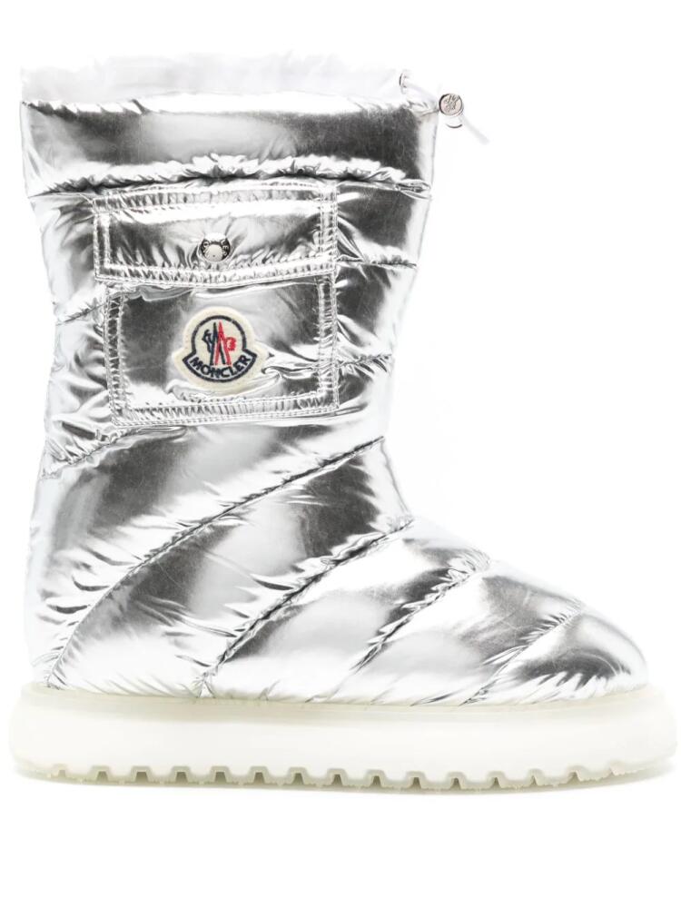 Moncler Gaia Pocket padded laminated boots - Silver Cover