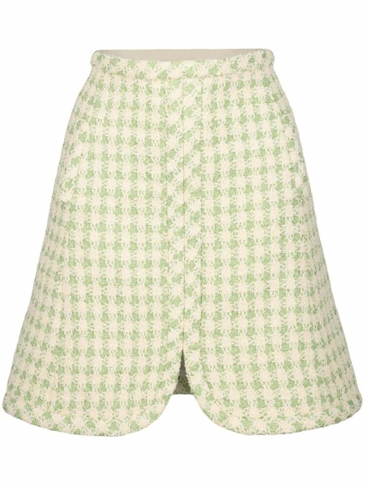 Giambattista Valli check-print high-waist mini skirt - Green Cover