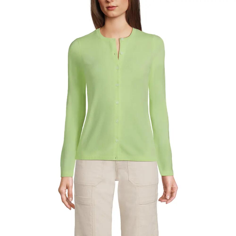 Lands' End Cashmere Cardigan Sweater in Fluorescent Green Cover