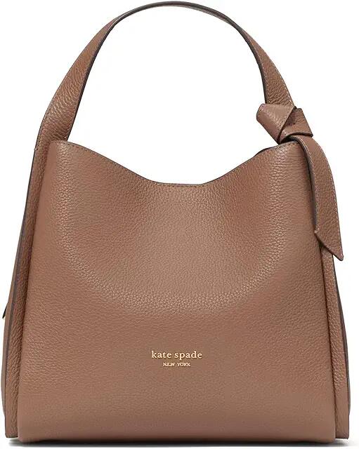 Kate Spade New York Knott Pebbled Leather Medium Crossbody Tote (Warm Acorn) Tote Handbags Cover