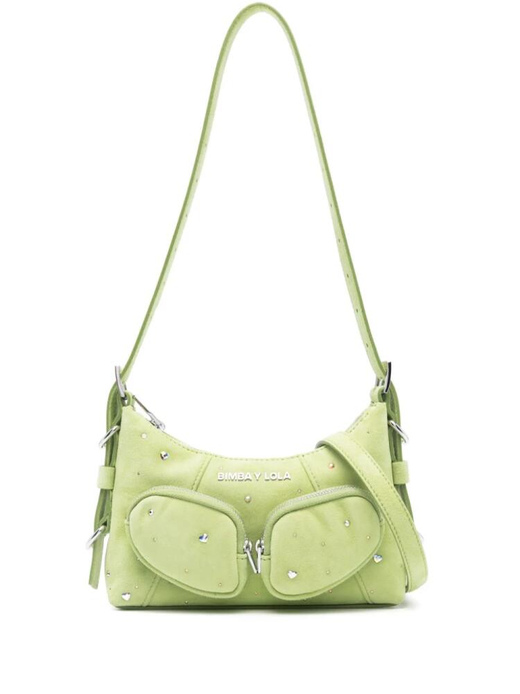 Bimba y Lola XS Pocket suede shoulder bag - Green Cover