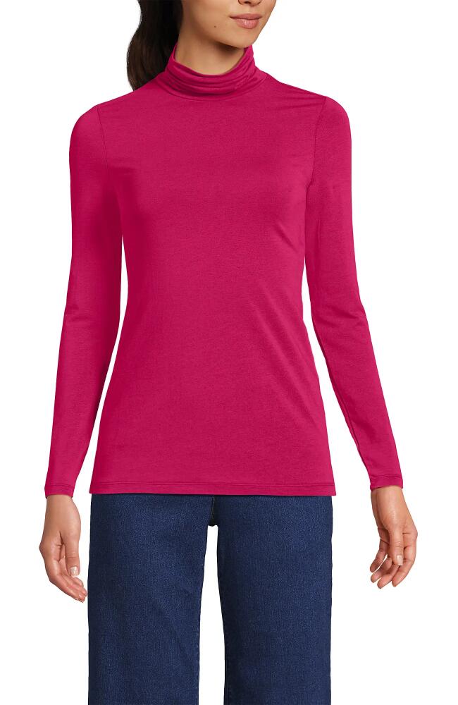 Lands' End Lightweight Jersey Skimming Long Sleeve Turtleneck in Spiced Rhubarb Cover