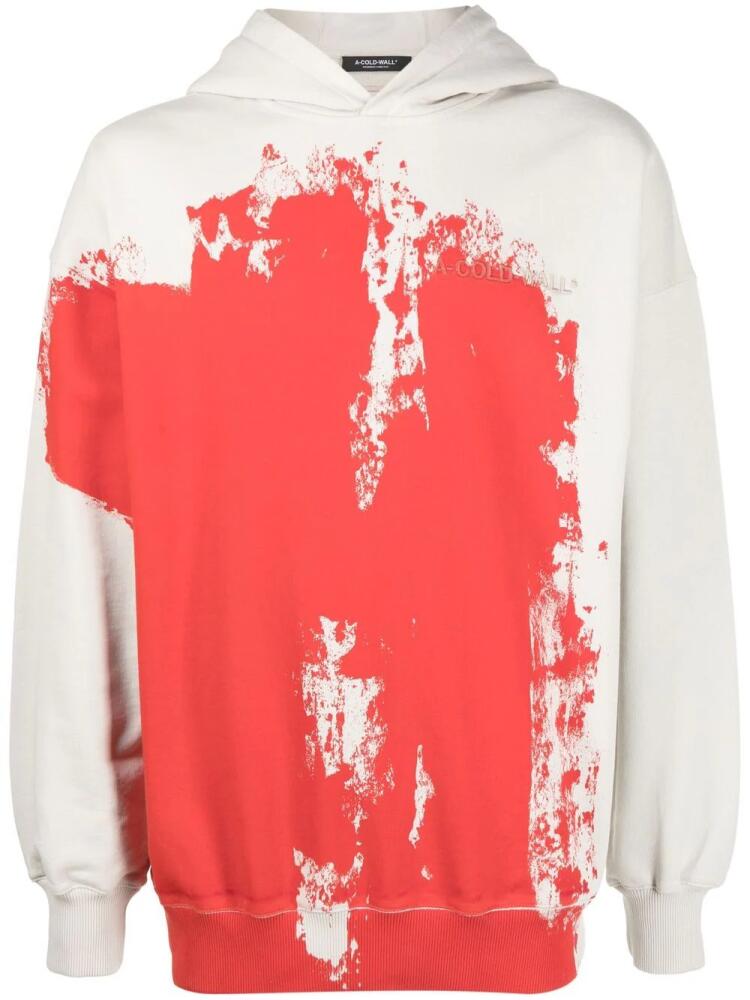 A-COLD-WALL* paint-effect cotton hoodie - Neutrals Cover