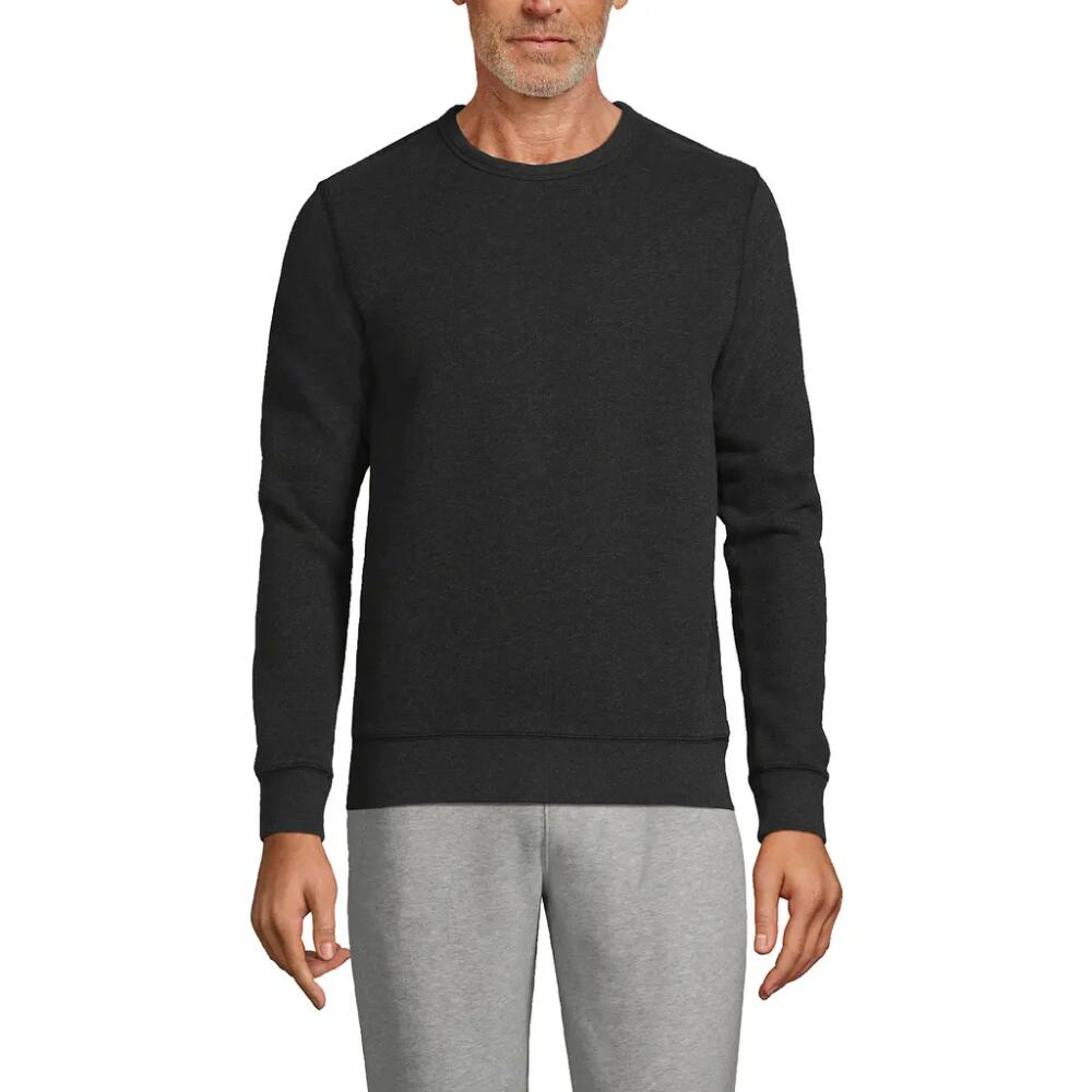 Lands' End Long Sleeve Serious Sweats Crewneck Sweatshirt in Dark Charcoal Heather Cover