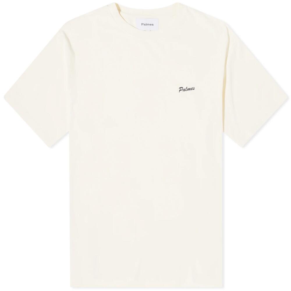 Palmes Men's Dyed Chest Logo T-Shirt in Broken White Cover