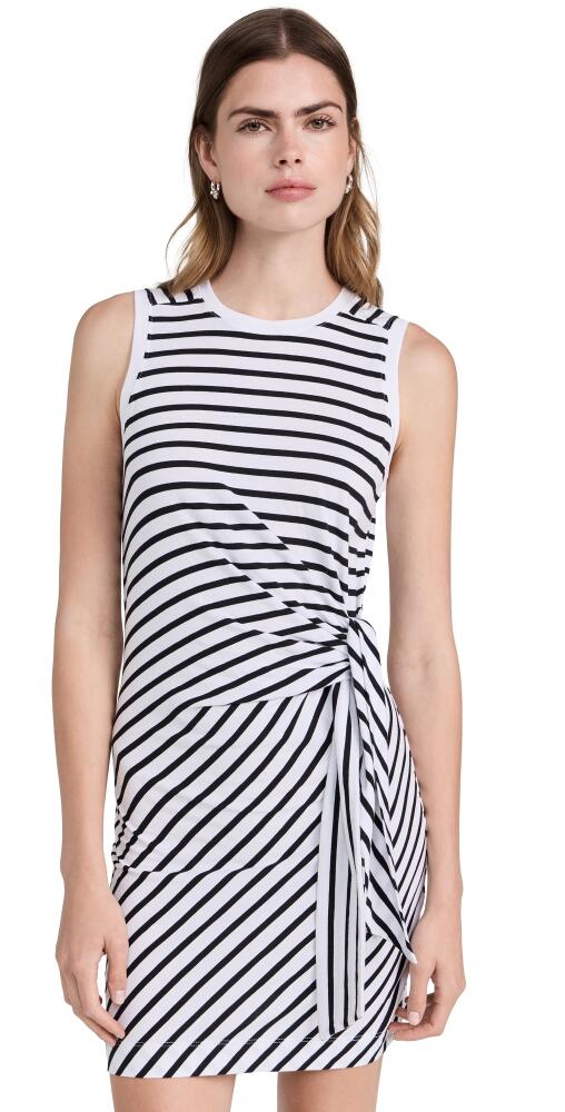 ATM Anthony Thomas Melillo Classic Jersey Stripe Sleeveless Twist Dress White/Black Cover