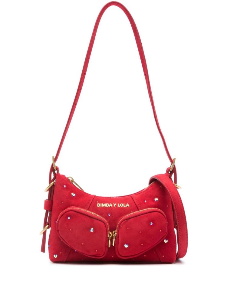 Bimba y Lola XS Pocket suede shoulder bag - Red Cover