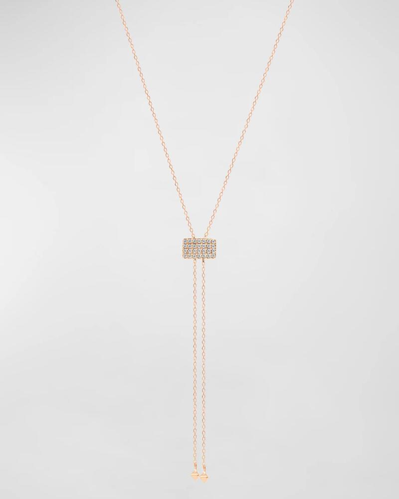 Stevie Wren Pink Diamond Lariat Necklace in 14K Rose Gold Cover