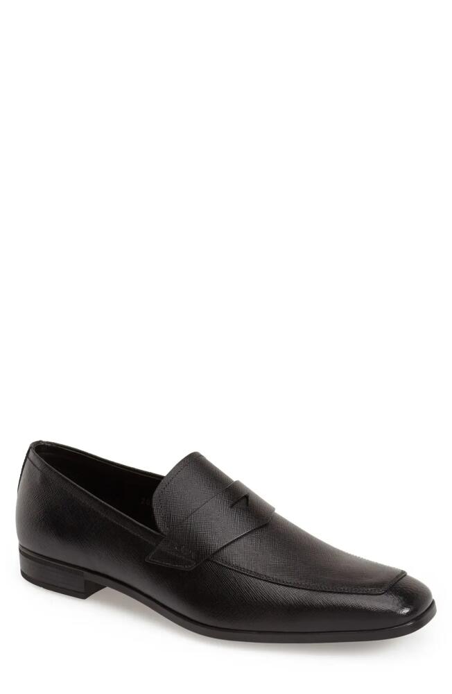 Prada Saffiano Leather Penny Loafer in Black Cover