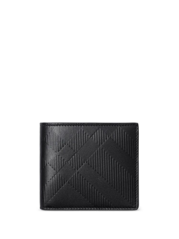 Burberry embossed-check leather wallet - Black Cover