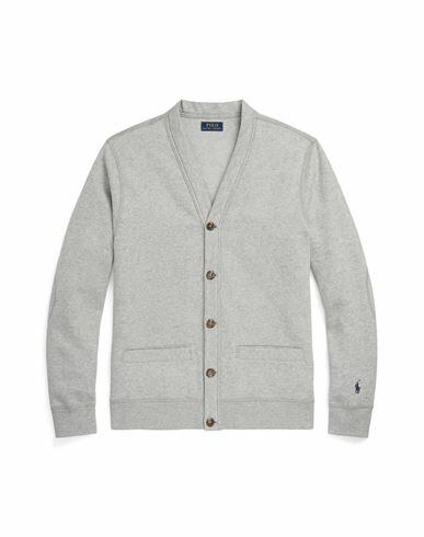 Polo Ralph Lauren The Rl Fleece Cardigan Man Sweatshirt Light grey Cotton, Polyester Cover