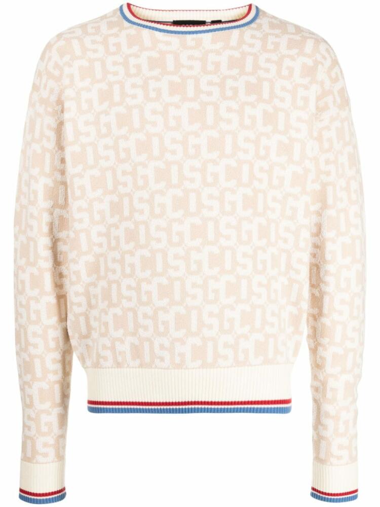 GCDS intarsia-knit logo jumper - Neutrals Cover