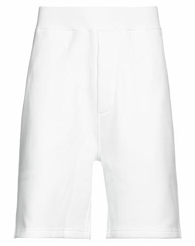 Dsquared2 Man Shorts & Bermuda Shorts White Cotton, Elastane Cover