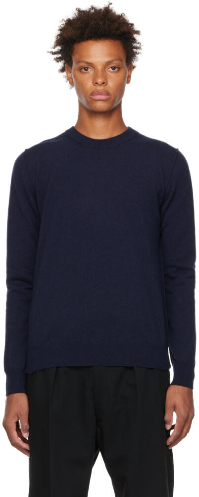 Maison Margiela Navy Ribbed Sweater Cover