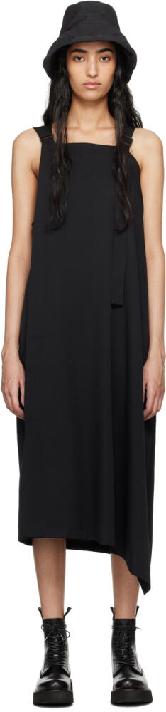 Y's Black Asymmetric Midi Dress Cover