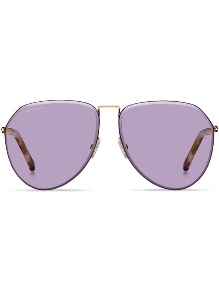 ETRO Luxury pilot-frame sunglasses - Gold Cover