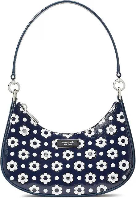 Kate Spade New York Sam Icon Daisy Dot Appliqued Saffiano Leather Small Convertible Crossbody (Parisian Navy Multi) Cross Body Handbags Cover