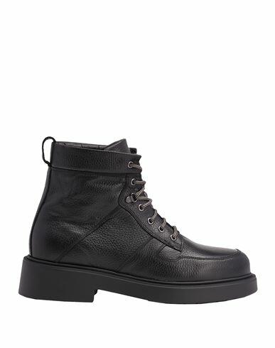 8 By Yoox Full-grain Leather Hiking Boots Man Ankle boots Black Calfskin Cover