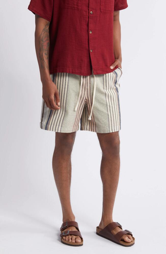 BDG Urban Outfitters Stripe Drawstring Waist Cotton Shorts in Sand Cover