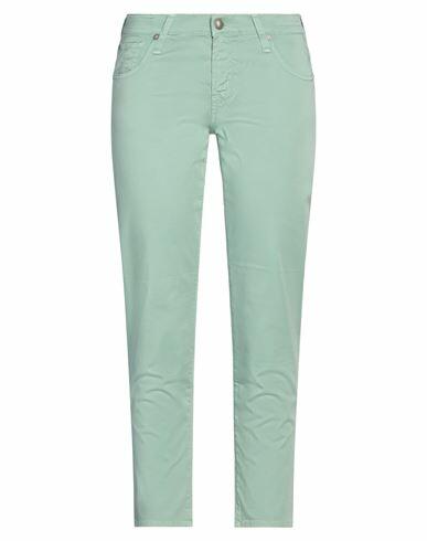 Jacob Cohёn Woman Pants Light green Cotton, Elastane Cover