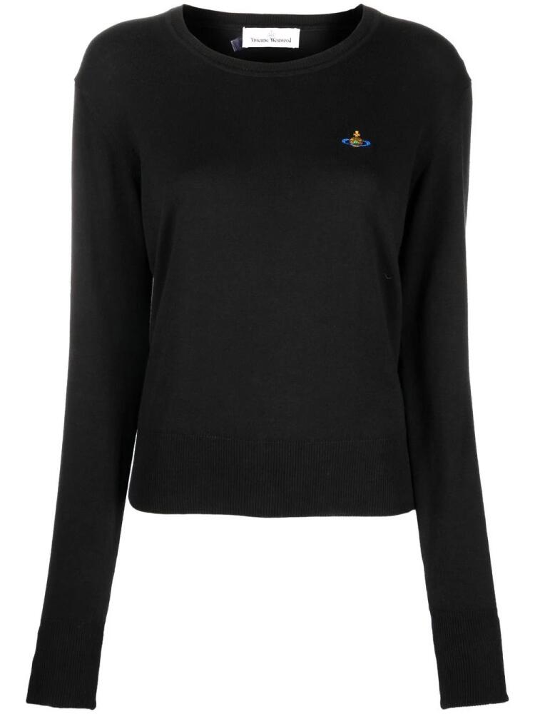 Vivienne Westwood Orb-logo embroidery cotton-cashmere jumper - Black Cover