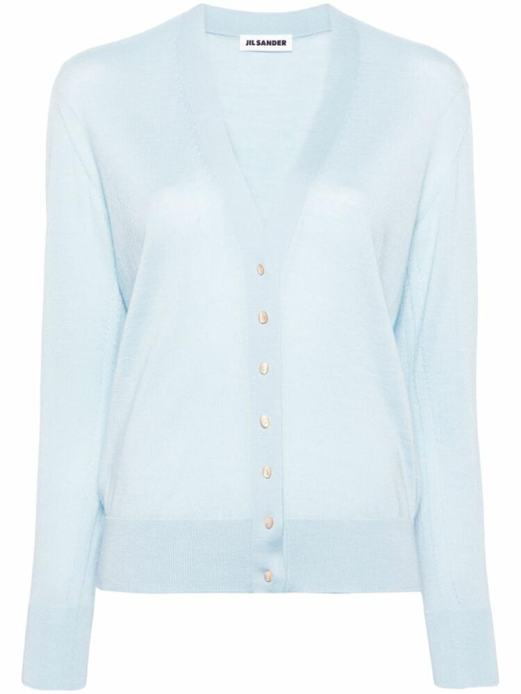 Jil Sander V-neck fine-knit cardigan - Blue Cover