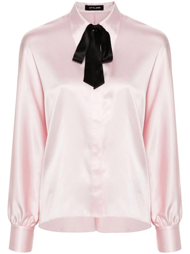 STYLAND satin silk shirt - Pink Cover