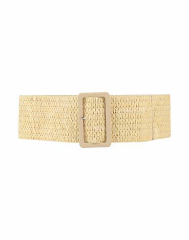 Eleventy Woman Belt Beige Leather, Straw Cover