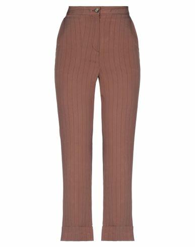 Kontatto Woman Pants Brown Viscose, Polyester Cover