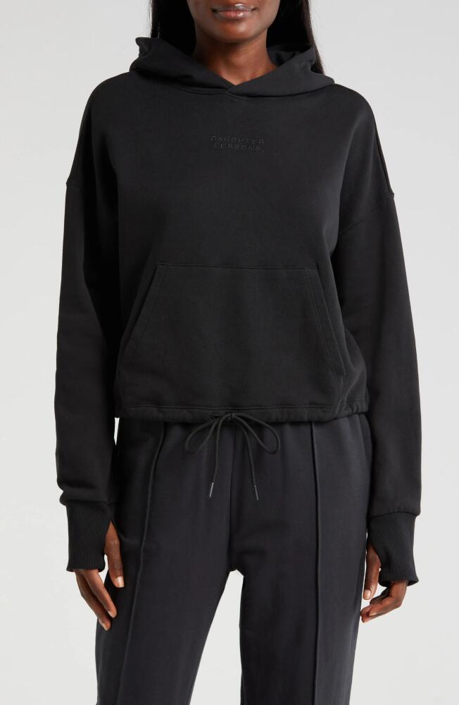 Daughter Lessons Relaxed Crop Hoodie in Black Cover