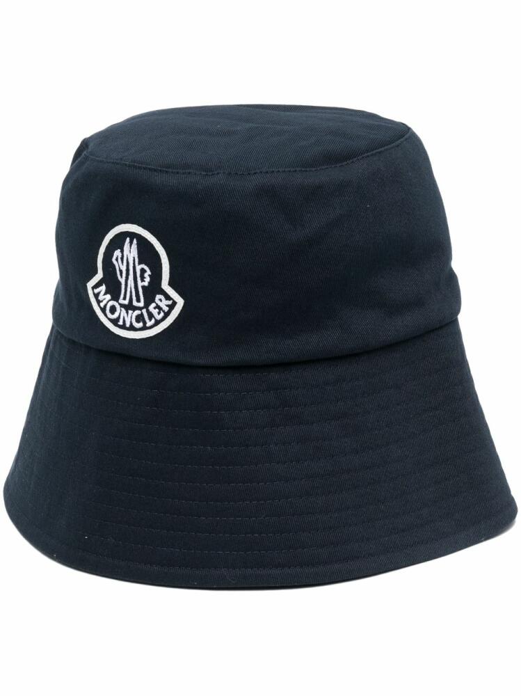 Moncler embroidered-logo bucket hat - Blue Cover